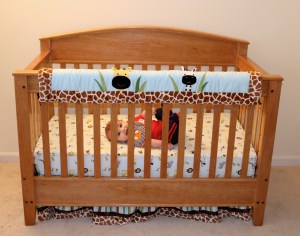 Bradley enjoying his new crib