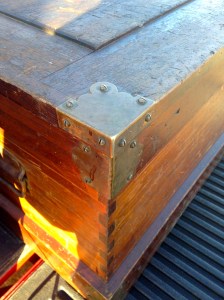 Clocked screws on the brass hardware