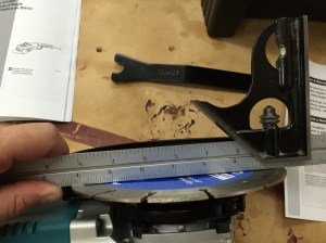 Diamond blade deformed by nut and lack of support from inner flange.