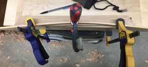 Laying out the curve with a faring stick