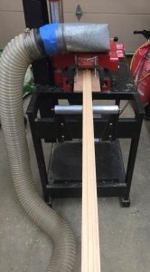 Profiled stock coming out of the molding machine