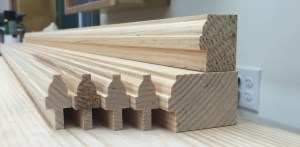 Rails, stiles and muntin stock profiled.