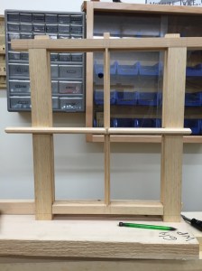 Test fitting the shoulders for the horizontal muntins