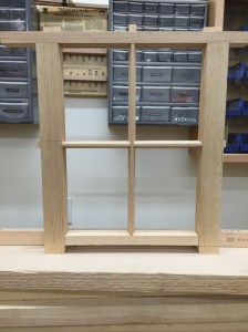 Test fitting the primary joinery. Note the horns will remain until we paint the sash. 