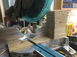 Mass producing gusset plates. 