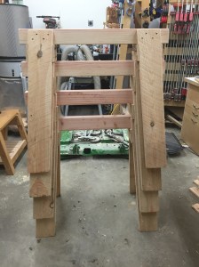 Mass producing gusset plates. 