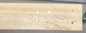 Practice strip of copper tacks