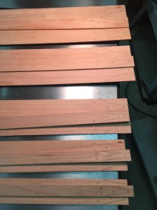 Laying out template information on the band stock