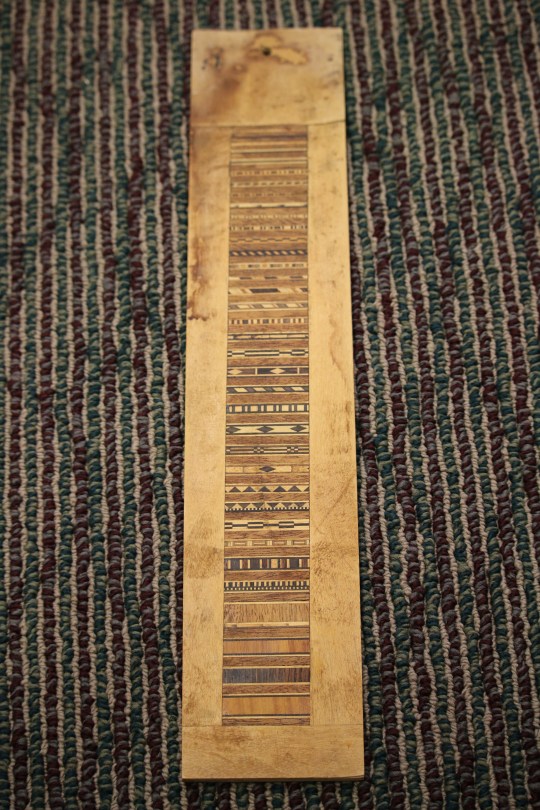 Very neat sample board of some incredibly tiny and intricate banding Freddy acquired and has worked from.