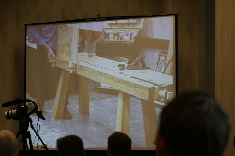 Taller Roman Workbench with Chris hand rasped nuts.