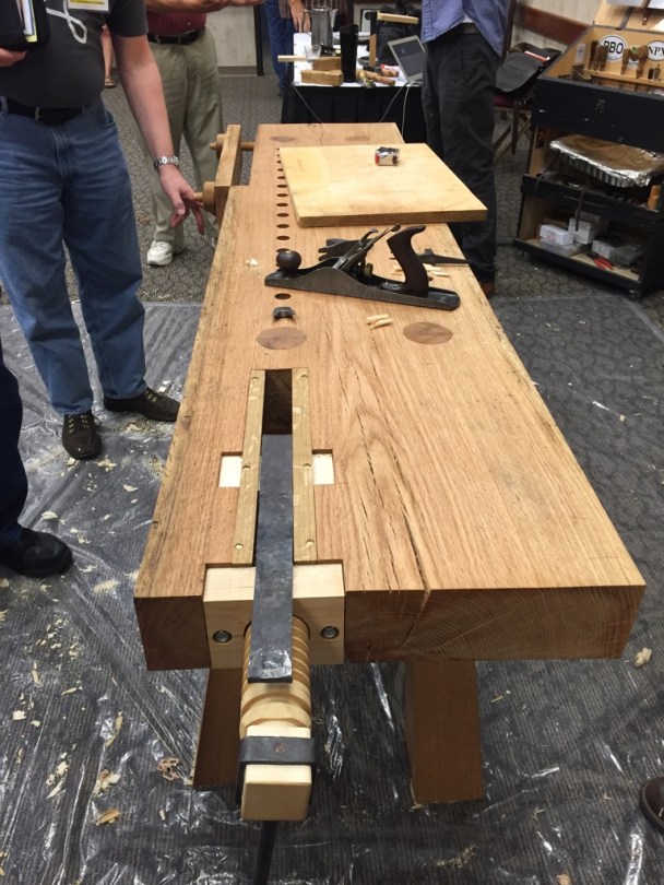 Vampire vise made by my friend Peter Ross for Chris Schwarz' tall Roman workbench