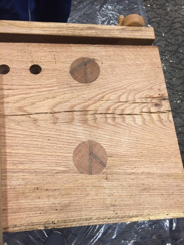 Double wedged tenons in the Roman Workbenches to close up any gaps.