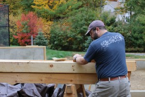  Bill using a traditional jack plane to clean up timber