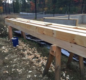 With a nice camber it makes quick work of dressing a green eastern white pine timber