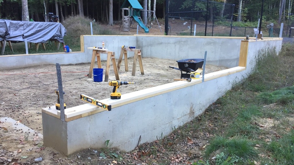 A view of the tiered foundation