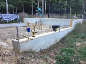 A view of the tiered foundation