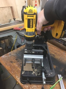 Use a self centering doweling jig to start the 3/8" holes